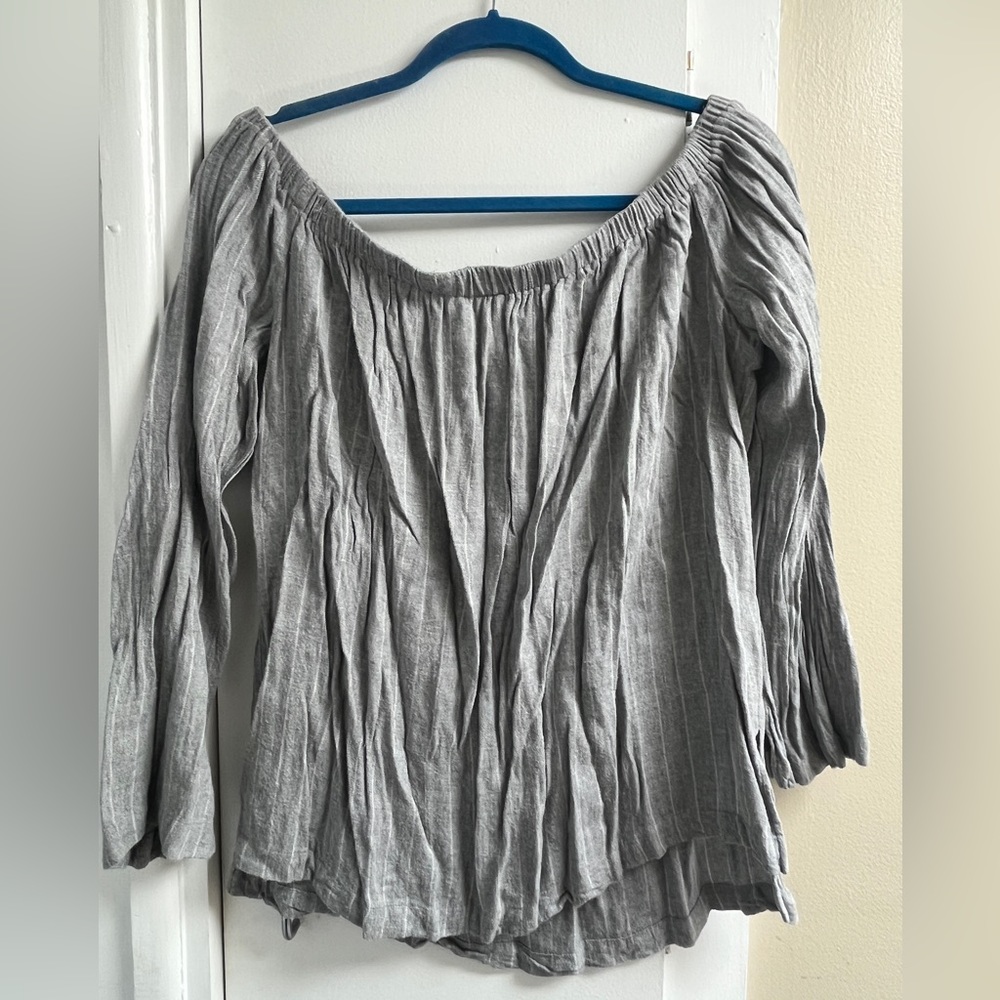 Cloth & Stone - Flannel Off the Shoulder Top